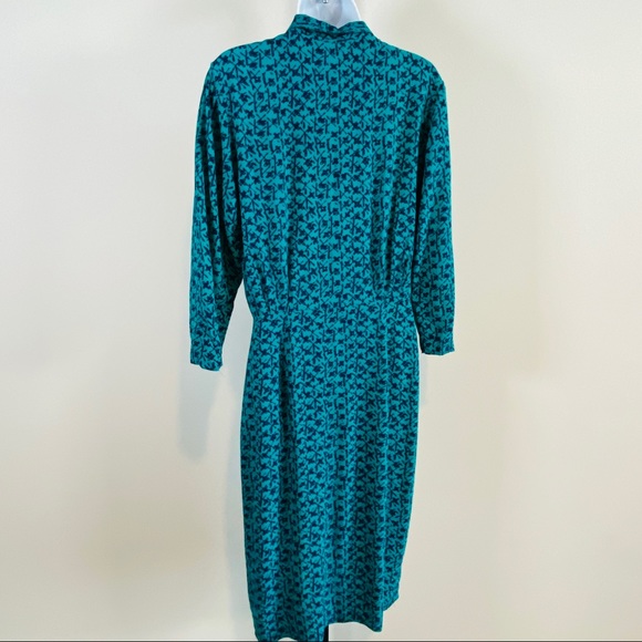 Vintage Print Blue on Blue Pattern Wrap Dress by Johnathan Martin - Picture 12 of 13